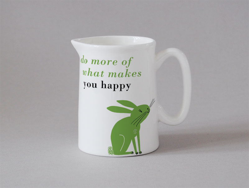 Happiness Small Jug Rabbit Green