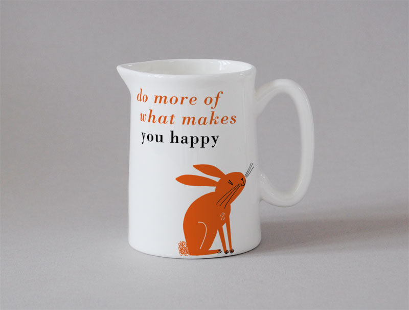 Happiness Small Jug Rabbit Orange