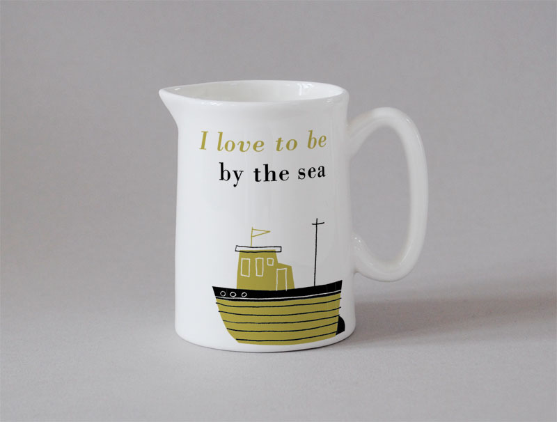Happiness Small Jug Boat Olive