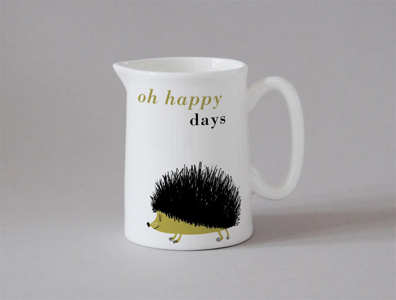 Happiness Small Jug Hedgehog Olive
