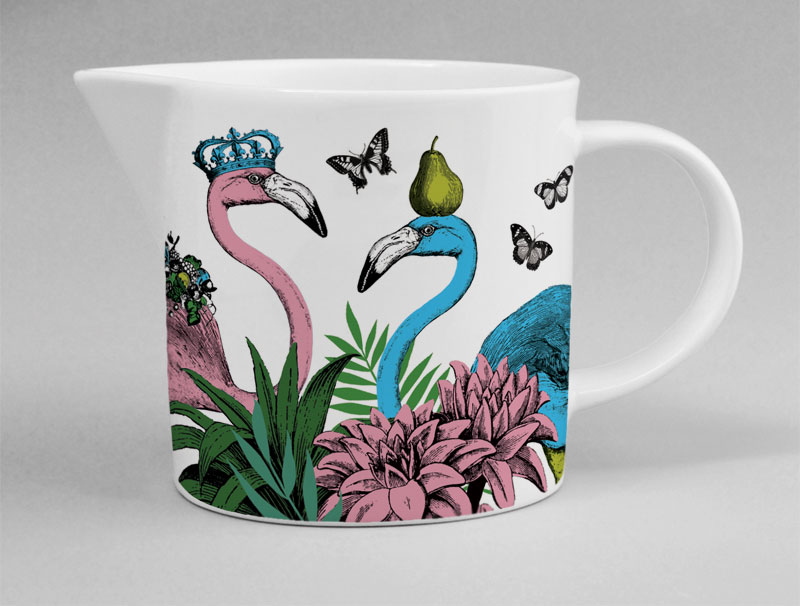 Jungle Jug Flamingo White