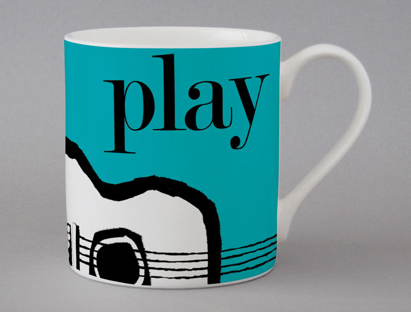 Graphic Guitar Mug Blue