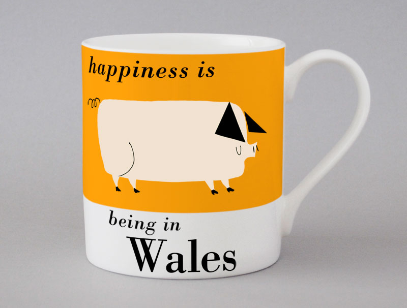 Country & Coast | Wales Mug | Pig | Orange