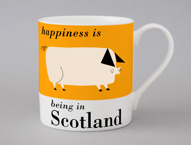 Country & Coast | Scotland Mug | Pig | Orange