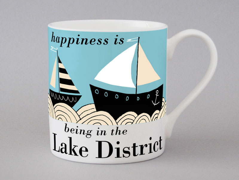 Country & Coast | Lake District Mug | Boat | Blue