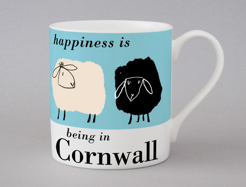 Country & Coast | Cornwall Mug | Sheep | Blue
