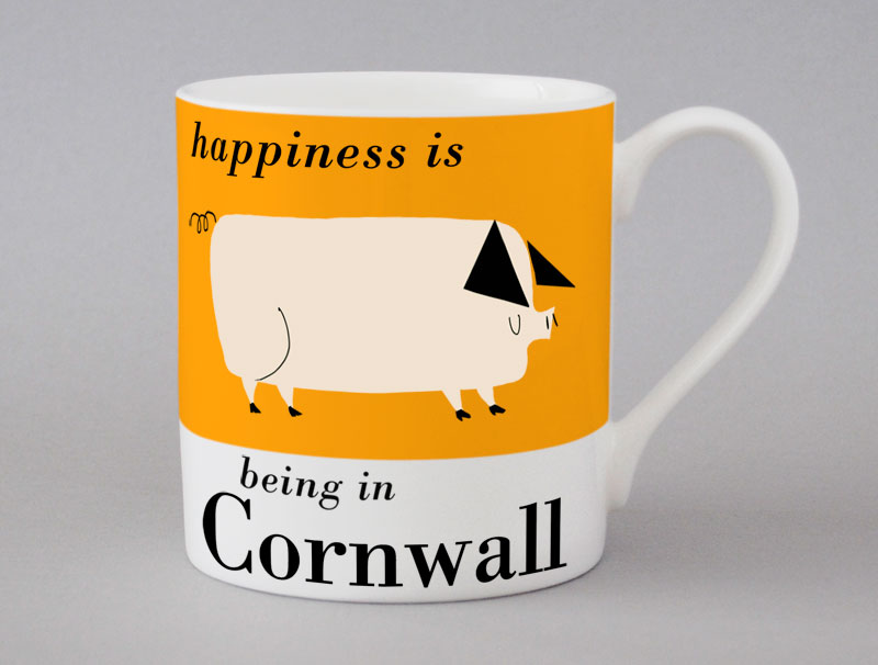 Country & Coast | Cornwall Mug | Pig | Orange