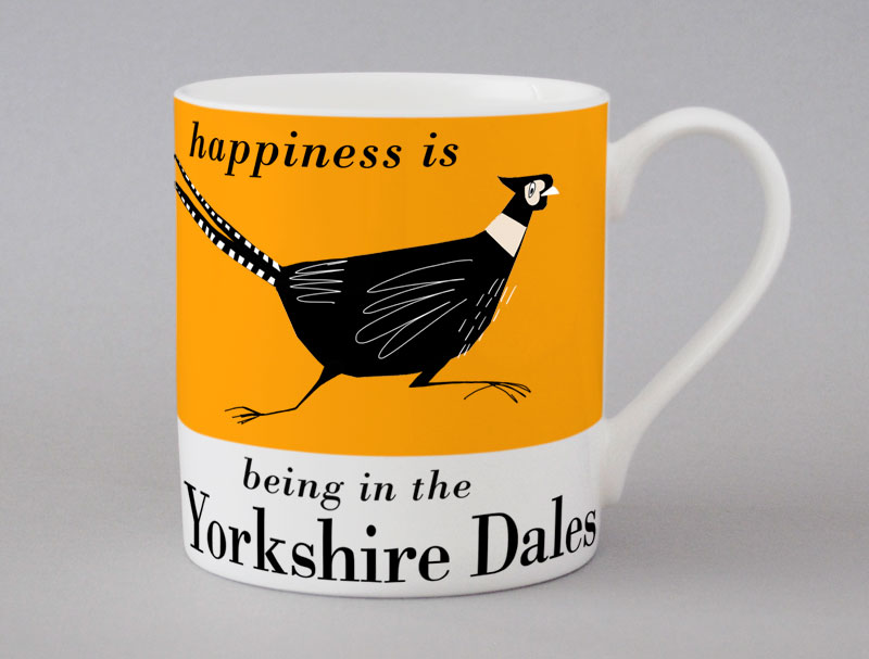 Country & Coast | Yorkshire Dales Mug | Pheasant | Orange