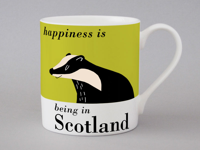 Country & Coast | Scotland Mug | Badger | Green