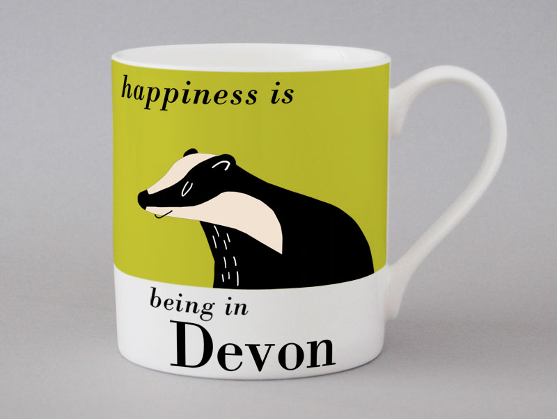 Country & Coast | Devon Mug | Badger | Green