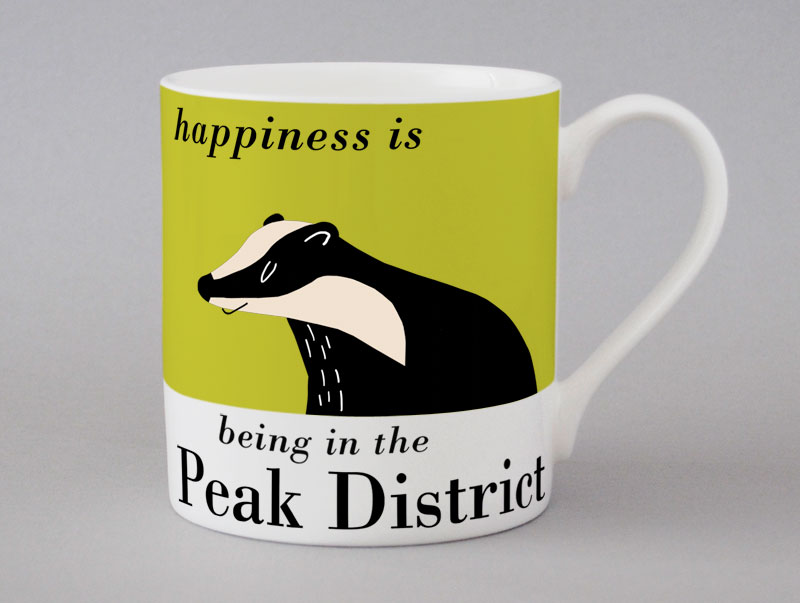 Country & Coast | Peak District Mug | Badger | Green