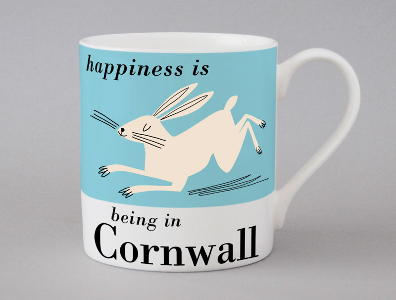 Country & Coast | Cornwall Mug | Hare | Blue