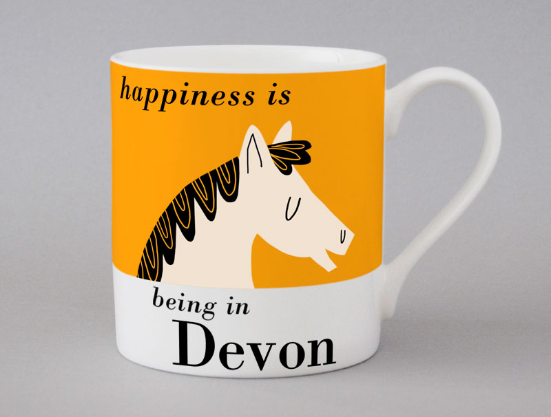 Country & Coast | Devon Mug | Horse | Orange