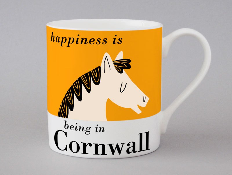 Country & Coast | Cornwall Mug | Horse | Orange