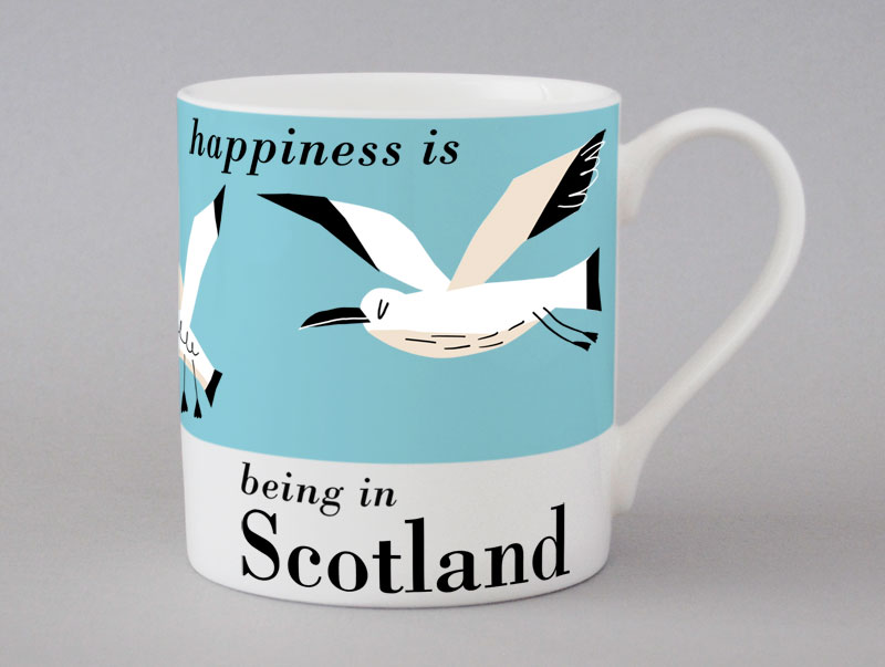 Country & Coast | Scotland Mug | Seagulls | Blue
