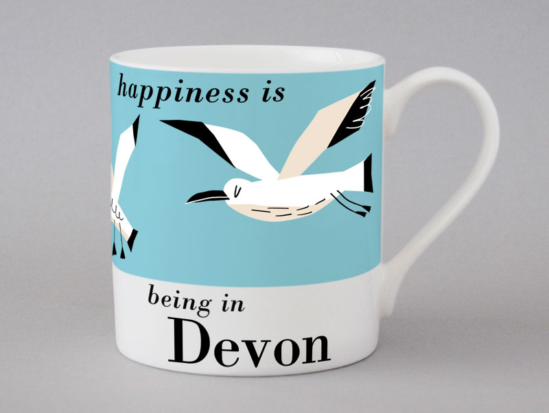 Country & Coast | Devon Mug | Seagulls | Blue