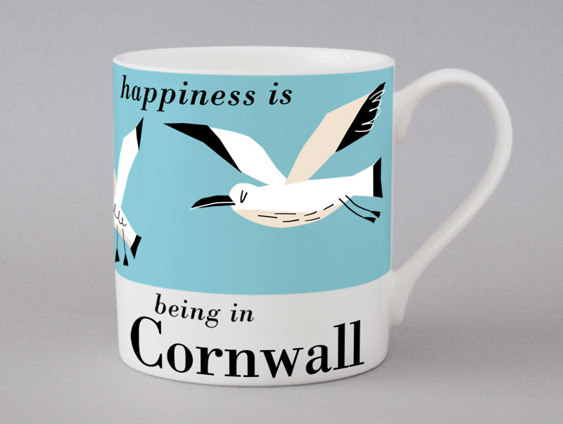 Country & Coast | Cornwall Mug | Seagulls | Blue