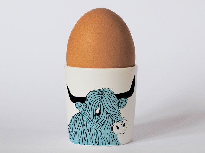 Country & Coast | Highland Cow Eggcup| Blue
