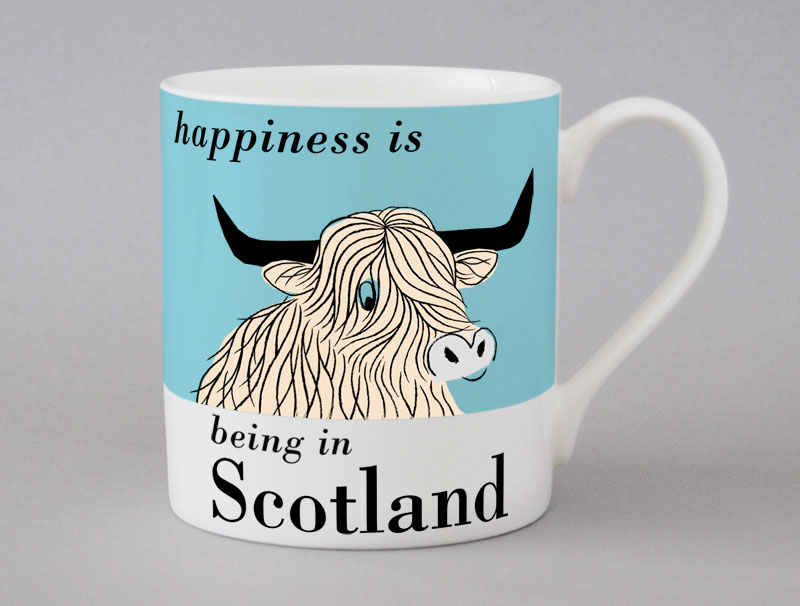 Country & Coast | Scotland Mug | Highland Cow | Blue