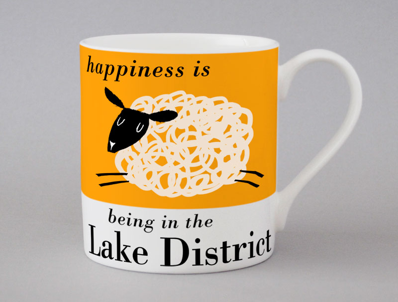Country & Coast | Lake District Mug | Leaping Sheep | Orange