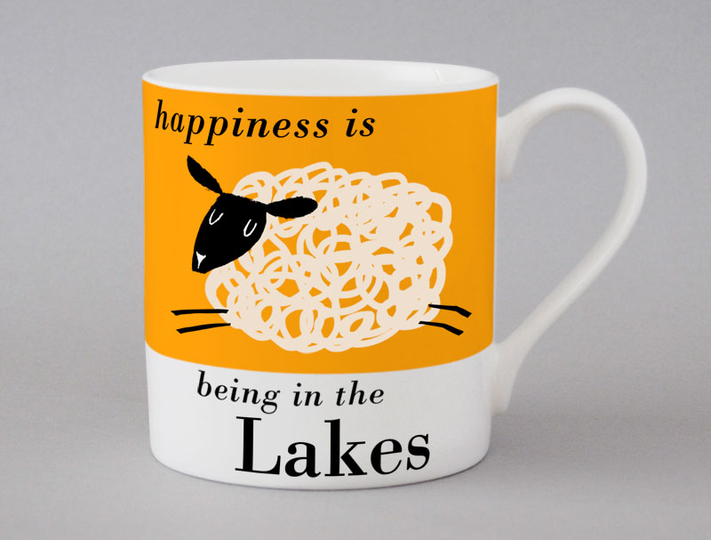 Country & Coast | Lakes Mug | Leaping Sheep | Orange