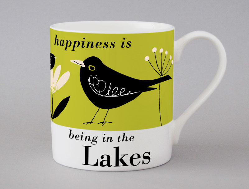 Country & Coast | Lakes Mug | Blackbird | Green