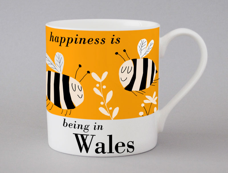 Country & Coast | Wales Mug | Bee | Orange