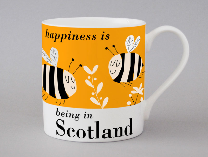Country & Coast | Scotland Mug | Bee | Orange