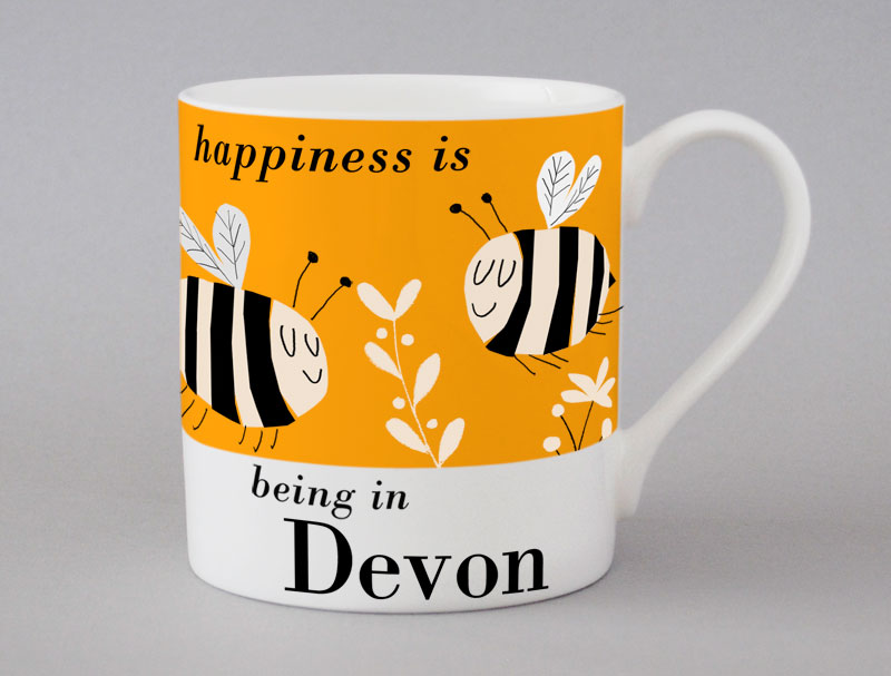 Country & Coast | Devon Mug | Bee | Orange