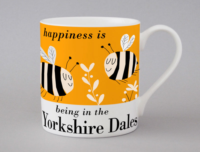 Country & Coast | Yorkshire Dales Mug | Bee | Orange