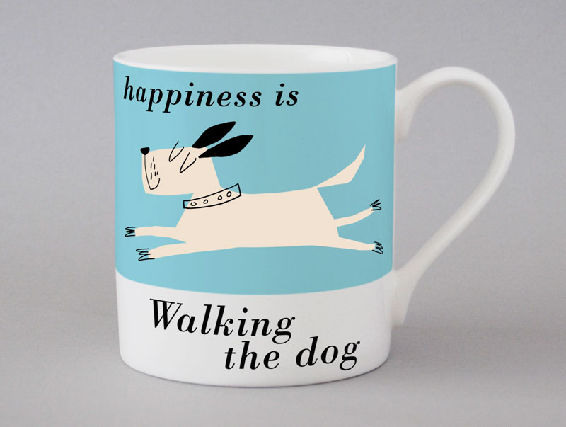 Country & Coast | White Dog Leap Mug | Blue