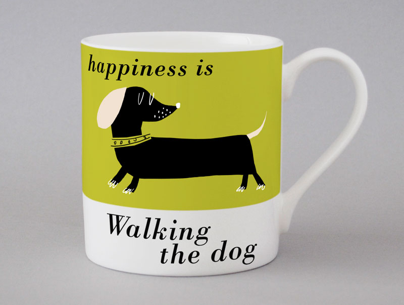 Country & Coast | Black Doxie Dog Mug | Green