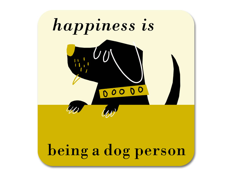 Happiness Peeping Dog Coaster Olive