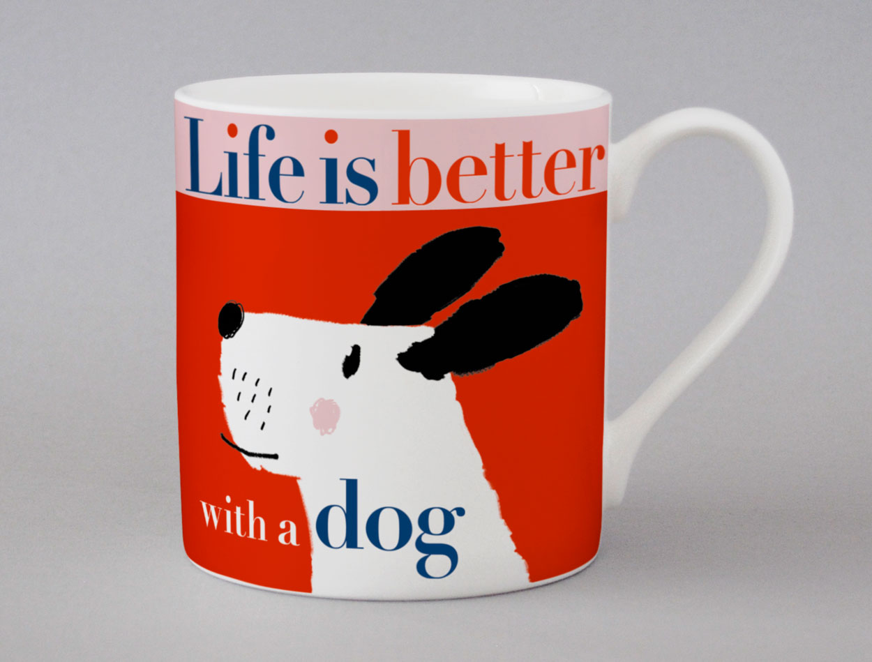 Life Big Dog Mug Pink
