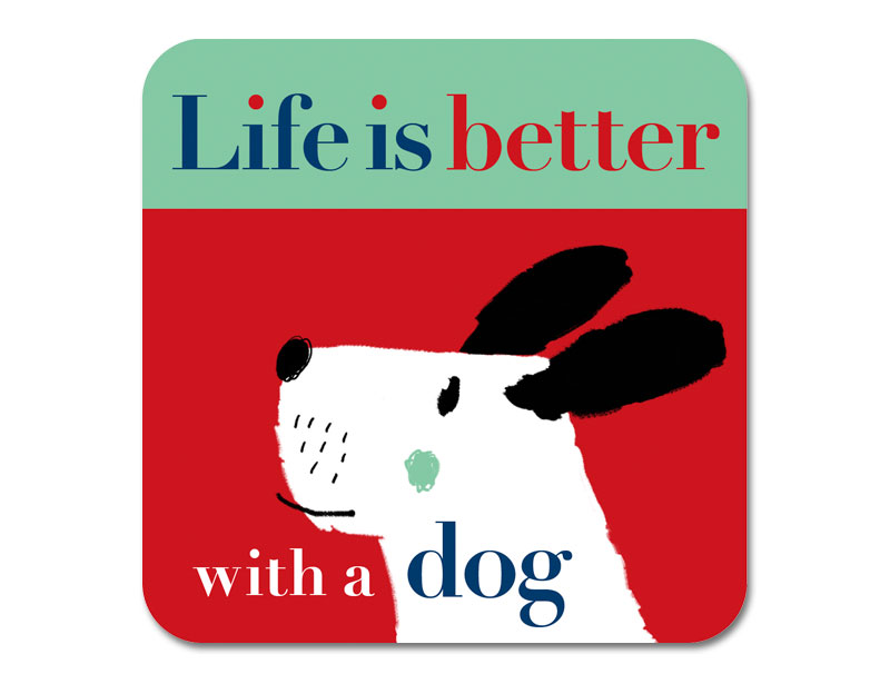 Life Big Dog Red/Green Coaster
