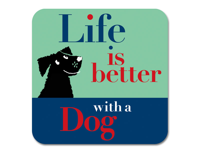 Life Cheeky Dog Red/Green Coaster