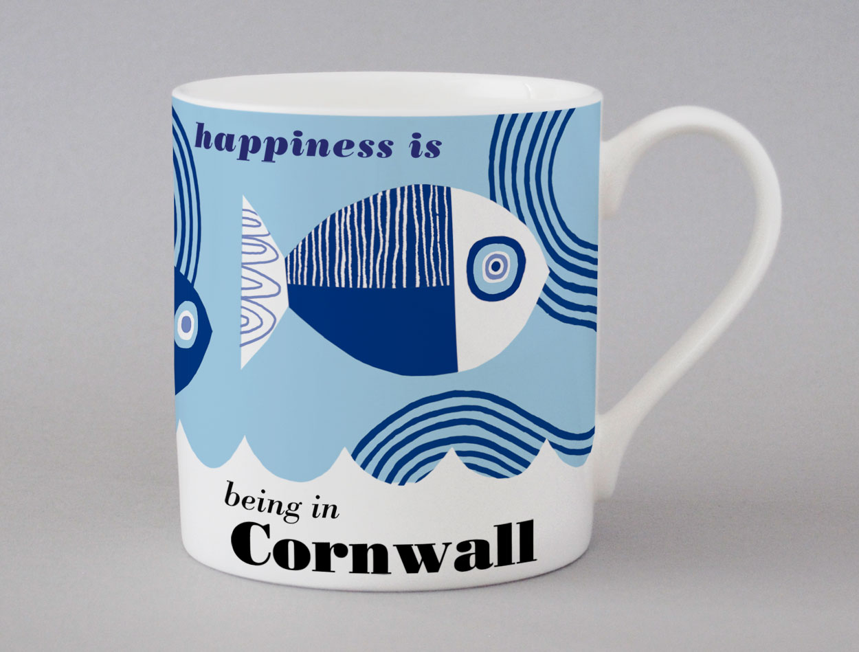Ocean | Cornwall Mug | Wavy Fish