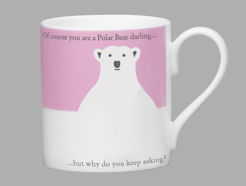 Silhouette Polar Bear Pink