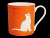 Silhouette Large Sitting Cat Orange