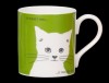 Portrait Puss in Apple Green