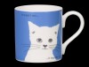 Portrait Puss in Cornflower Blue