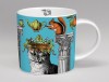 Menagerie Cat Bone China Mug Turquoise