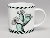 Hothouse Cactus Flower Mug Mint & White