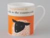 Happiness Sheep Bone China Mug Orange