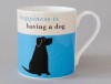 Happiness Black Lab Bone China Mug Turquoise