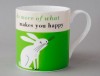 Happiness Rabbit Bone China Mug Green