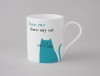 Happiness Sitting Cat Small Mug Turquoise