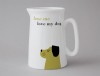 Happiness Medium Jug Dog Olive