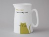 Happiness Medium Jug Sitting Cat Olive