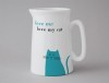 Happiness Medium Jug Sitting Cat Turquoise